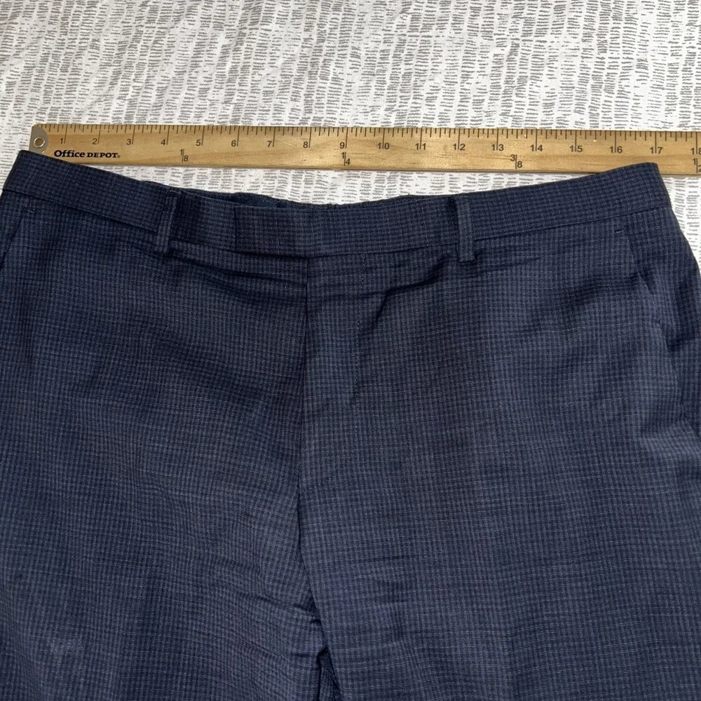 Hugo Boss 2 Piece Breathable Suit Mens 42r Pants 34x30 check pattern blue